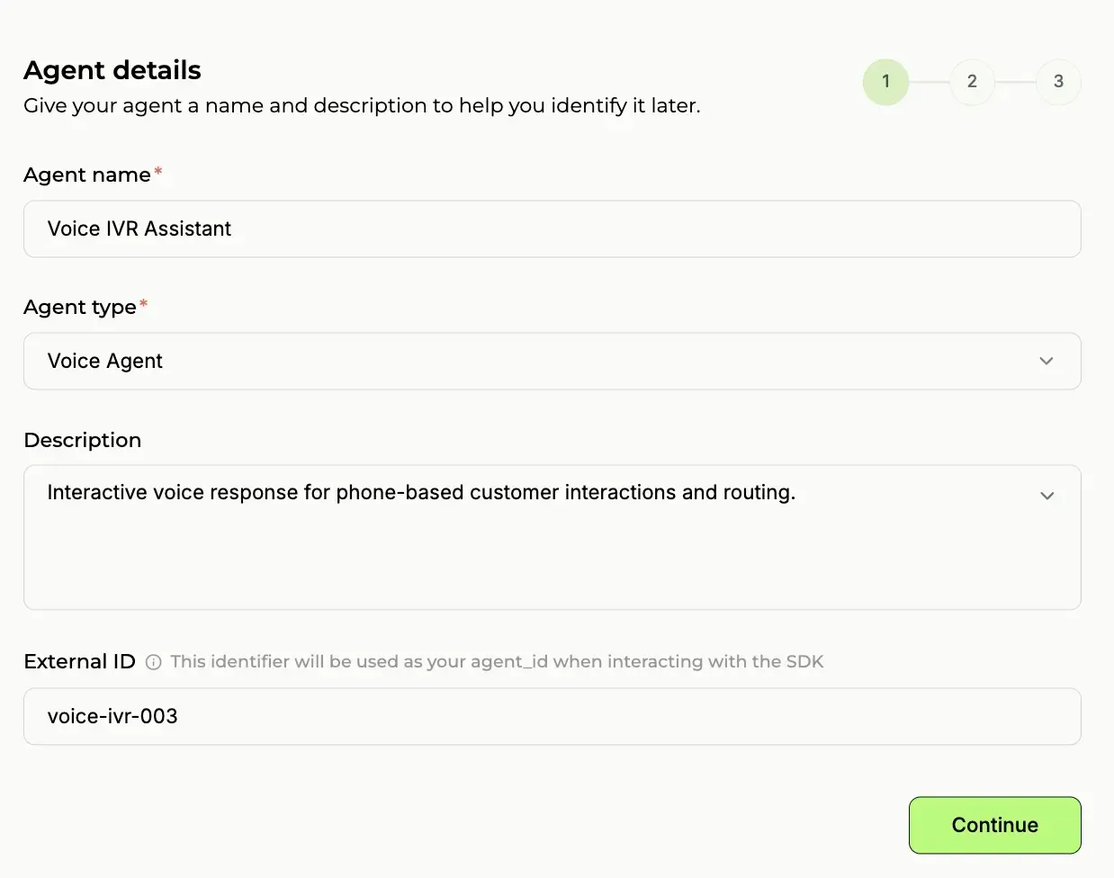 Voice Agent Setup Form